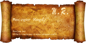 Meczger Regő névjegykártya